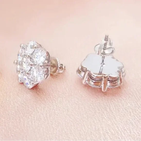 7ct total moissanite earrings 3.5ct each earring - Picture 9 of 10